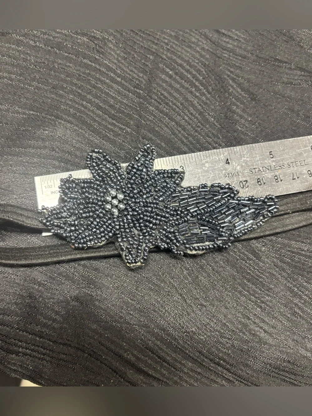 Art Deco Elegance: Midnight Beaded Floral Flapper Headband